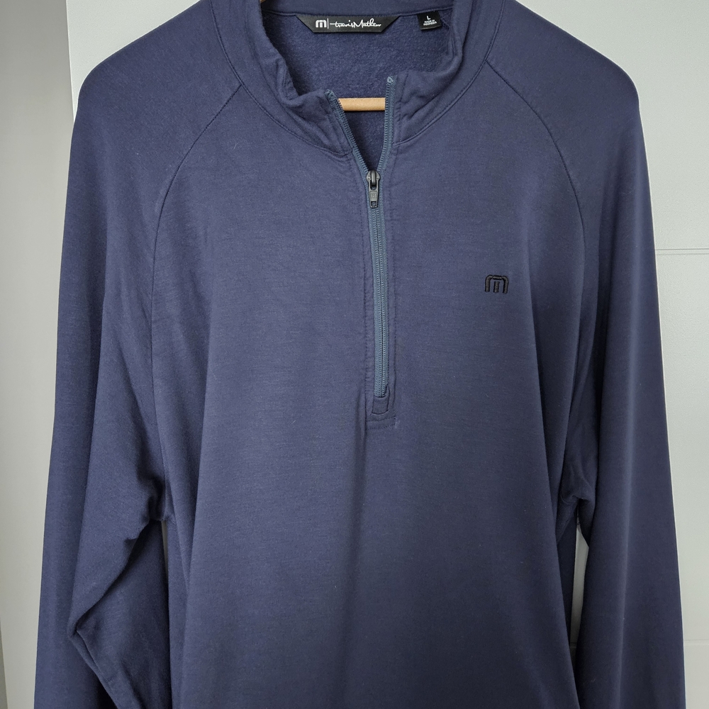 Travis Mathew Deep Blue Three Quarter Zip Pullover